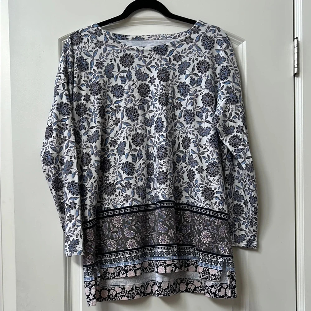 J. Jill Simply Supima Crew Neck Tunic. Size large petite. EUC. 100% supima